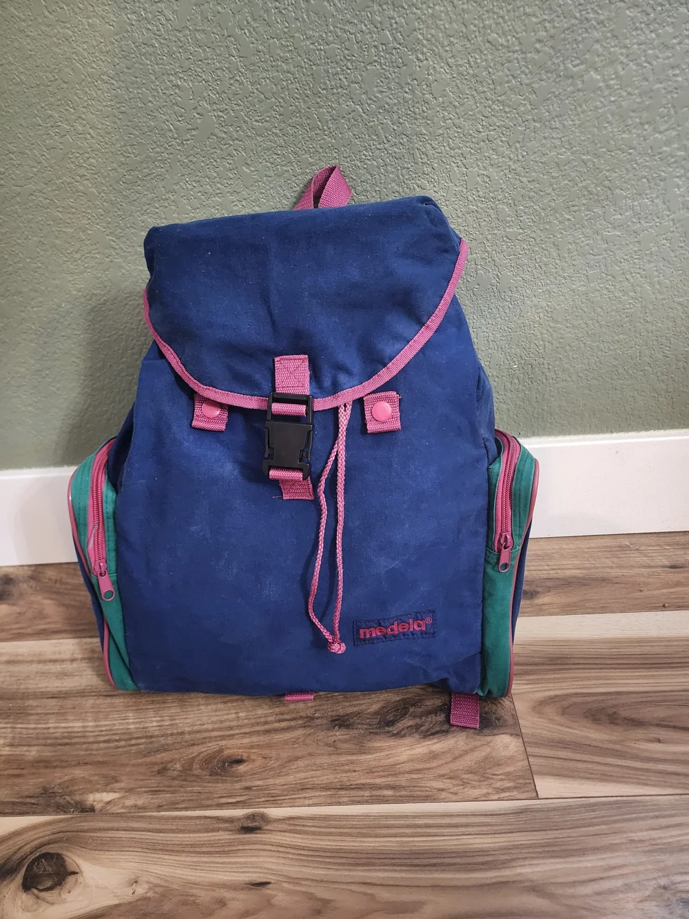 Vintage circa late 1990s Colorblock Backpack / Diaper Bag